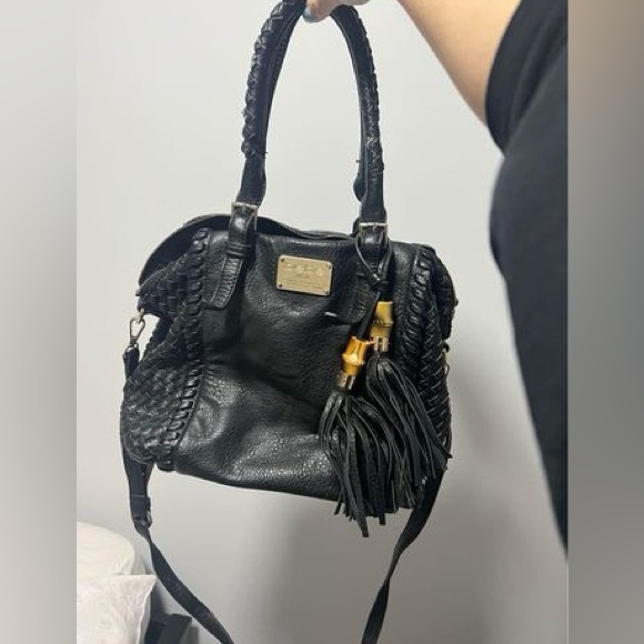 bebe bag purse tote satchel with tassles - Picture 2 of 5